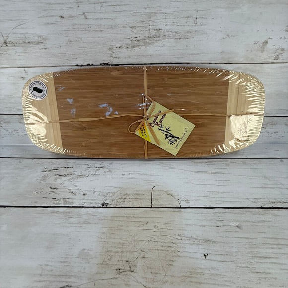 Island Bamboo Other - Island Bamboo Encinitas Cheese Utility Board Two Tone Wood Serving Tray New
